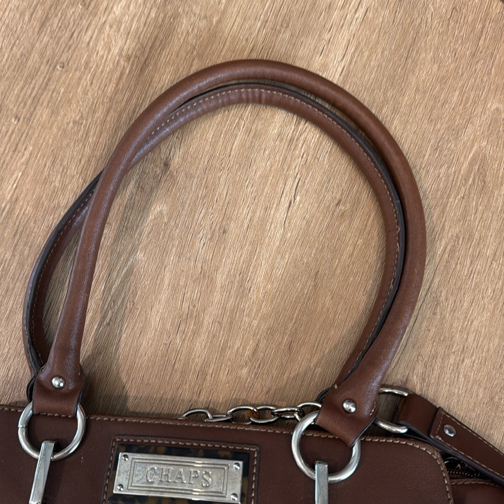 Chaps Woven Stripe Women’s Handbag Purse 3 Compartments Zipper & Snap Close Cute - Picture 10 of 16